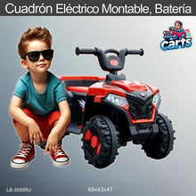 Cargar imagen en el visor de la galería, Cuadrón eléctrico montable a batería rojo modelo LB-5688RJ para niños de 1 a 4 años