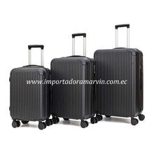 Cargar imagen en el visor de la galería, Juego de 3 Maletas de Viaje con Ruedas Infinitus Estilo Metálico. Marvin es CMarvin