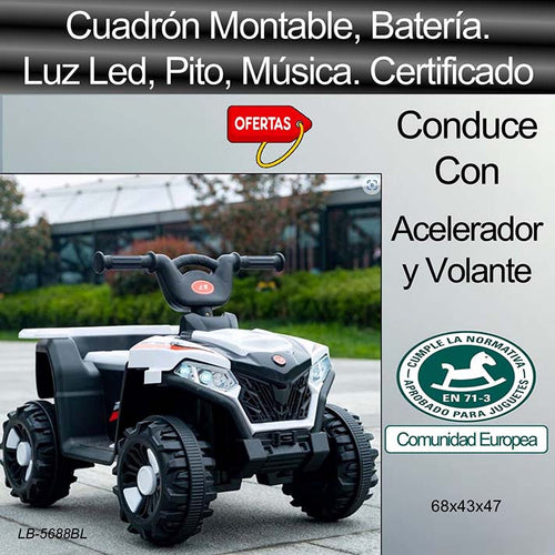 Cuadrón Eléctrico Montable con Batería. Blanco en Importadora Marvin