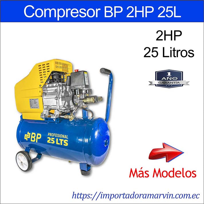 Compresor BP Aire 25 Litros 2HP. Marvin Herramientas