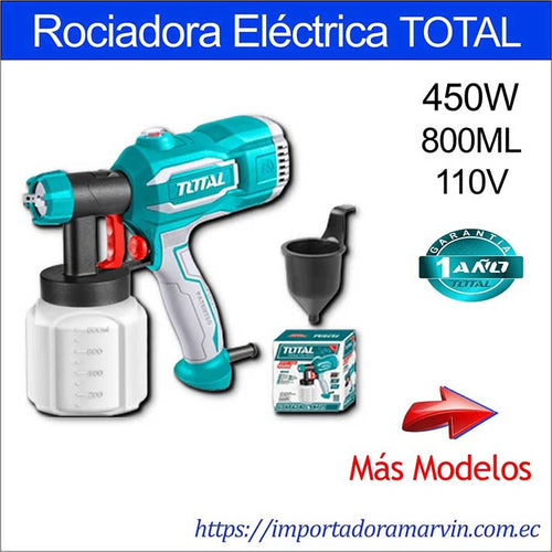 Pistola Rociadora TOTAL Pintar 450W. Marvin es Herramientas