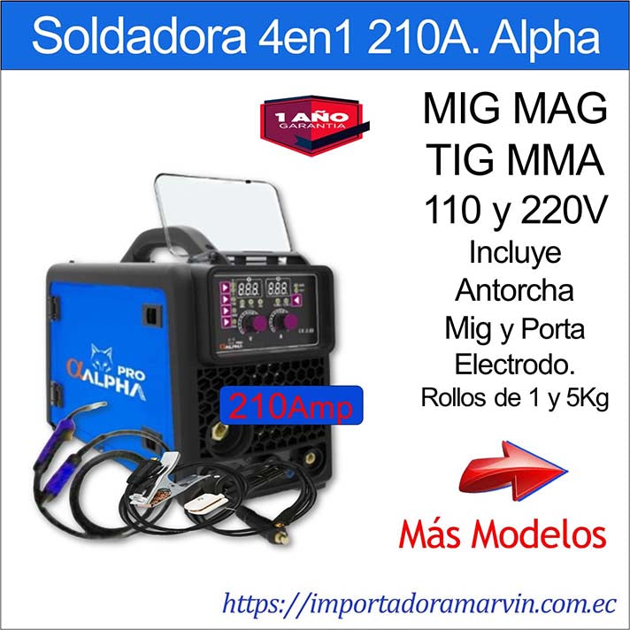 Soldadora HWT MIG MAG TIG Electrodo 210Amp. Marvin es Herramientas