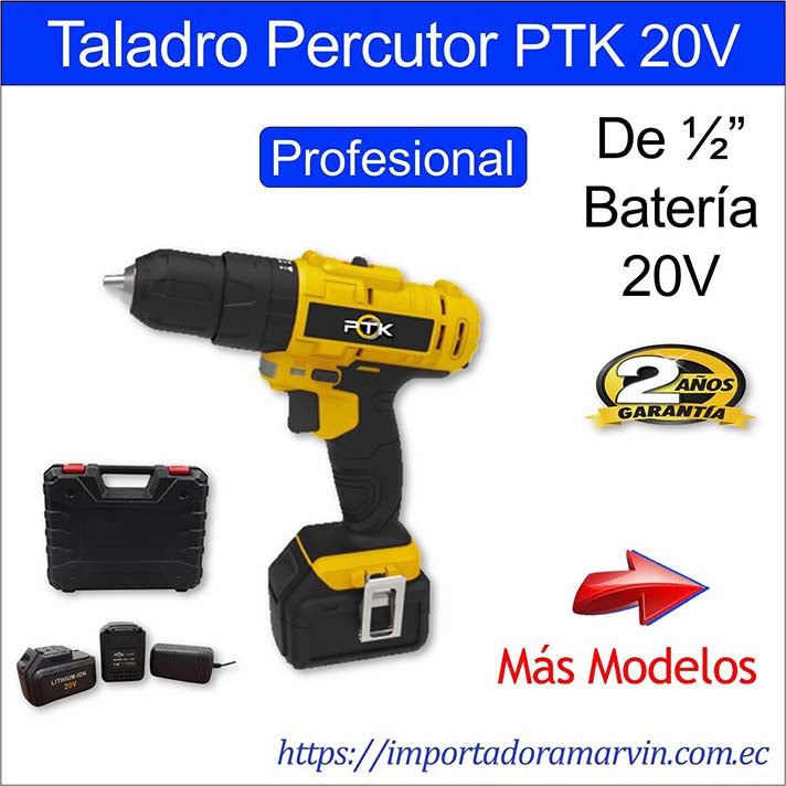 Taladro Percutor PTK ½” 20V. Marvin es Herramientas