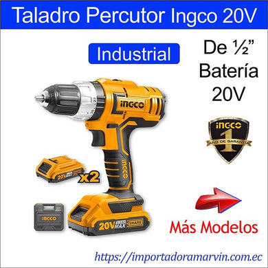 Taladro Percutor INGCO Inalambrico 20V. Marvin es Herramientas