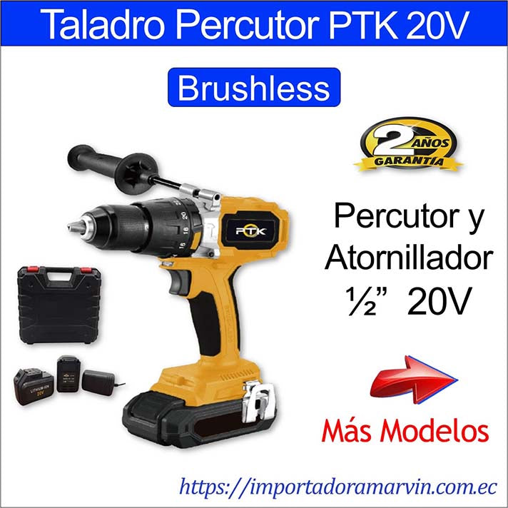 Taladro Impacto Brushless PTK ½” 20V. Marvin es Herramientas