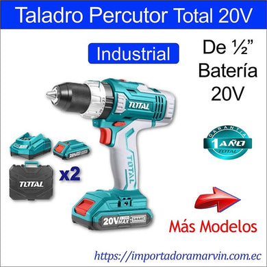 Taladro Percutor TOTAL Inalambrico 20V. Marvin es Herramientas
