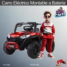 Cargar imagen en el visor de la galería, Carro eléctrico montable a batería color vino modelo TTF-5588 con control remoto para niños de 1 a 6 años
