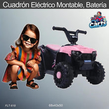 Cargar imagen en el visor de la galería, Cuadrón eléctrico montable a batería rosado modelo FLT-618 para niñas de 1 a 4 años
