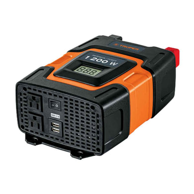 Inversor de corriente Truper 1200W alta potencia para compresores y electrodomésticos 12V-110V