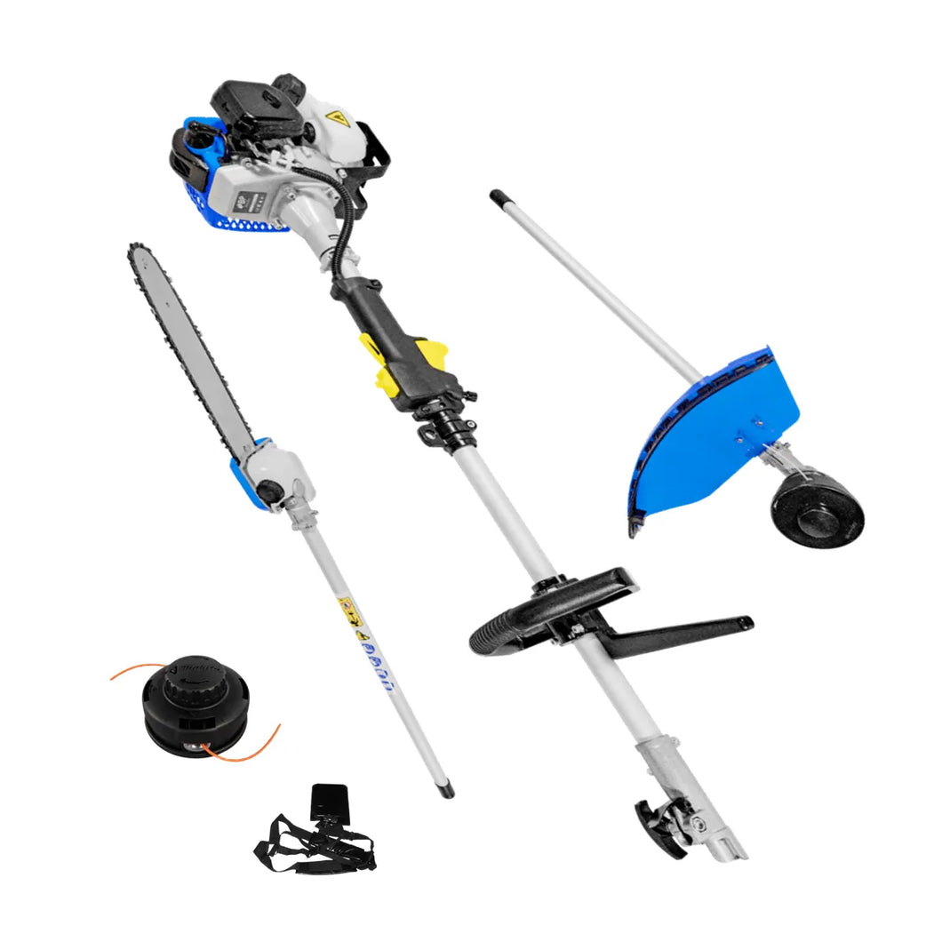 Motoguadaña a gasolina BP 1HP multipropósito – cortacésped, motosierra y desbrozadora