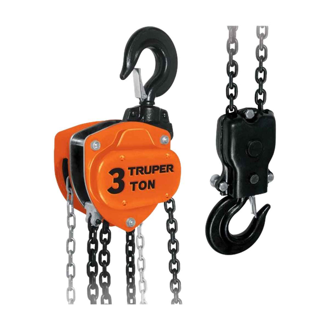 Polipasto manual de cadena 3 ton TRUPER (tecle manual)