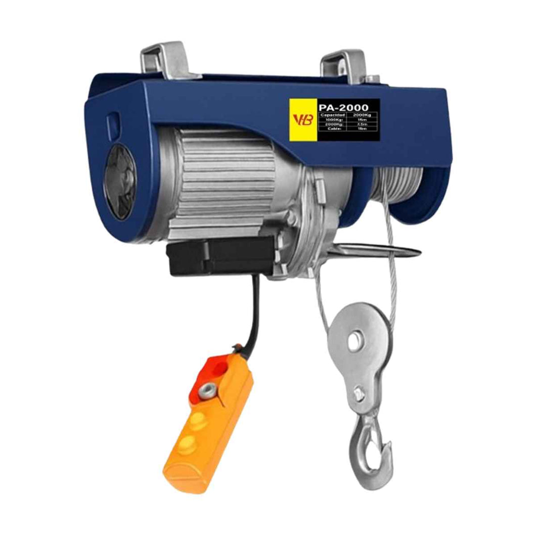 Tecle eléctrico VB 2000kg 220V máxima capacidad azul con opción de control remoto industrial