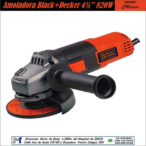 Amoladora Black + Decker 4 ½” 820W. Marvin es Herramientas