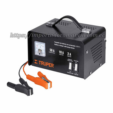 Cargador Batería Truper 10A 12-24V Arrancador de 50A