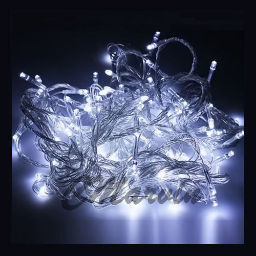 Juego Luces Led Navidad 100 200 Focos Blanco. Importadora Marvin