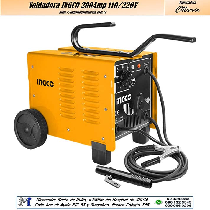 Soldadora INGCO Bobina 200 Amperios Profesional 110/220V. Marvin es Herramientas
